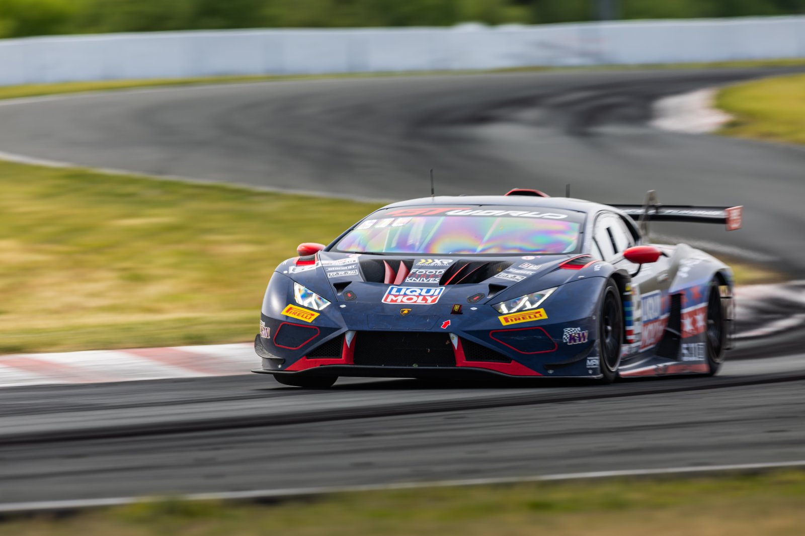 The number 64 Lamborghini Huracán GT3 EVO2 on track